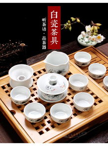 茶具套装特价 功夫茶具 陶瓷茶杯套装白瓷整套青花瓷茶杯盖碗茶具,善融商务个人商城仅售32.00元,价格实惠,品质保证 茶具